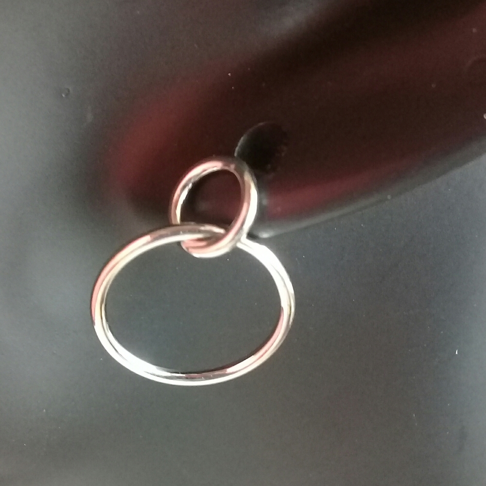 Small 925 silver double cicle earrings - Picture 3 of 4